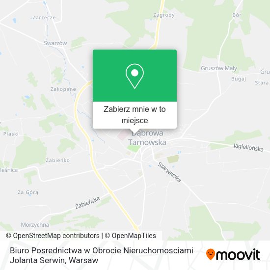 Mapa Biuro Posrednictwa w Obrocie Nieruchomosciami Jolanta Serwin