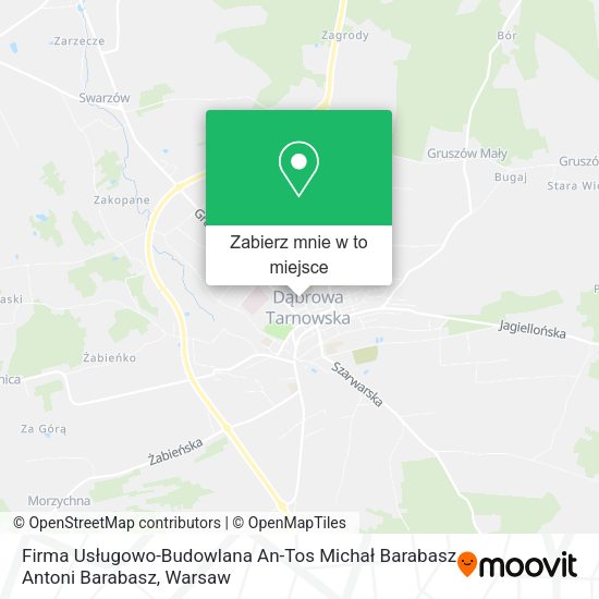 Mapa Firma Usługowo-Budowlana An-Tos Michał Barabasz Antoni Barabasz