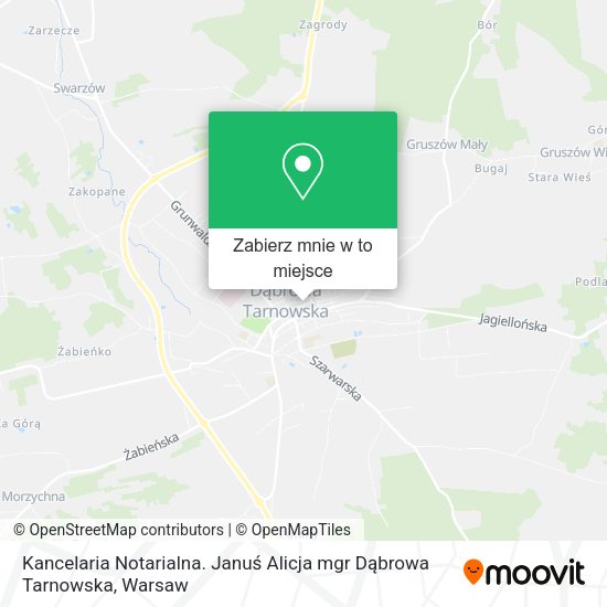 Mapa Kancelaria Notarialna. Januś Alicja mgr Dąbrowa Tarnowska