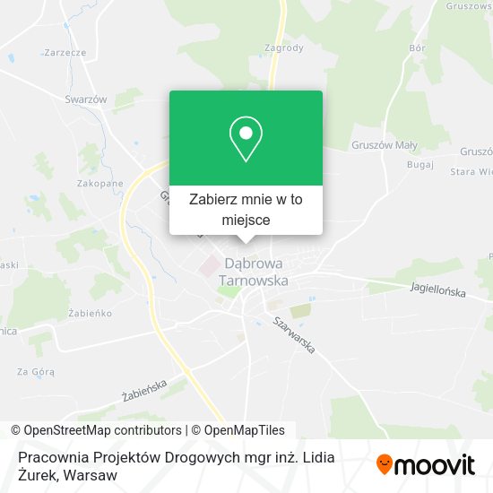 Mapa Pracownia Projektów Drogowych mgr inż. Lidia Żurek