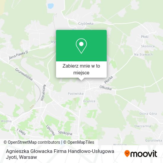 Mapa Agnieszka Głowacka Firma Handlowo-Usługowa Jyoti