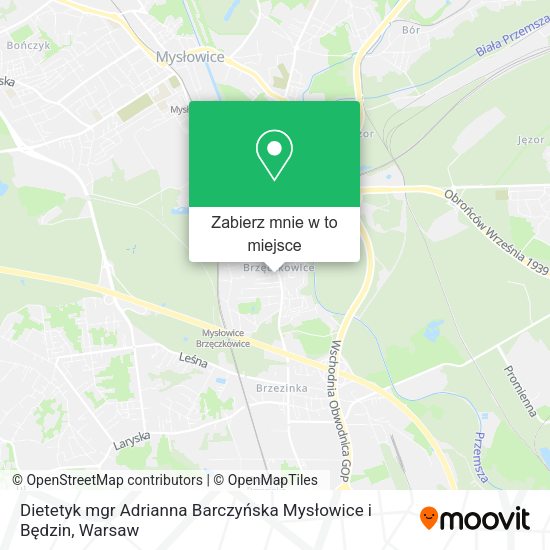 Mapa Dietetyk mgr Adrianna Barczyńska Mysłowice i Będzin