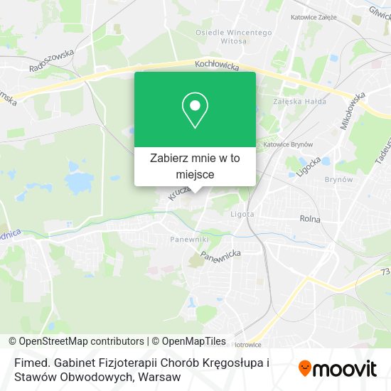 Mapa Fimed. Gabinet Fizjoterapii Chorób Kręgosłupa i Stawów Obwodowych