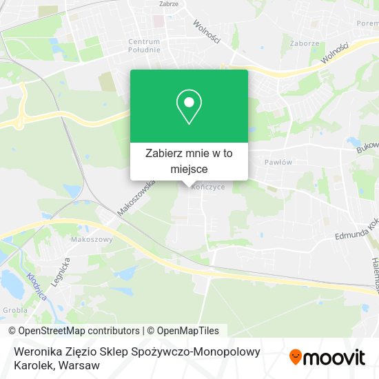 Mapa Weronika Zięzio Sklep Spożywczo-Monopolowy Karolek