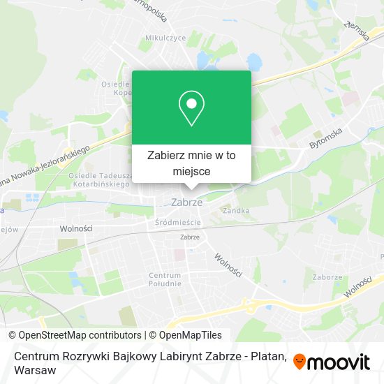 Mapa Centrum Rozrywki Bajkowy Labirynt Zabrze - Platan