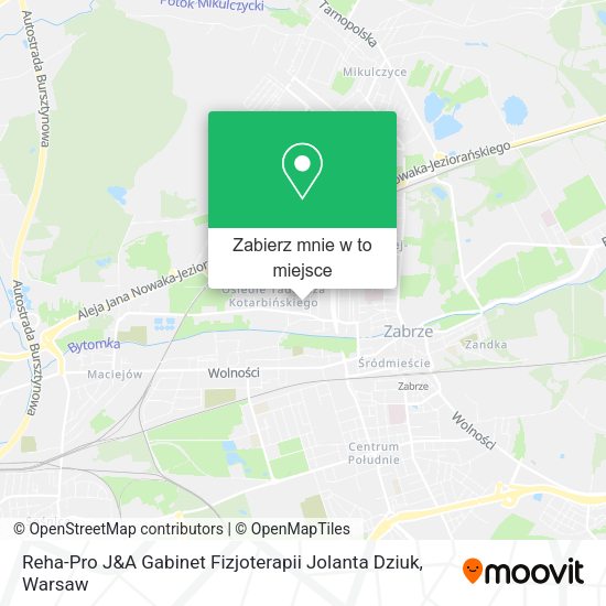 Mapa Reha-Pro J&A Gabinet Fizjoterapii Jolanta Dziuk