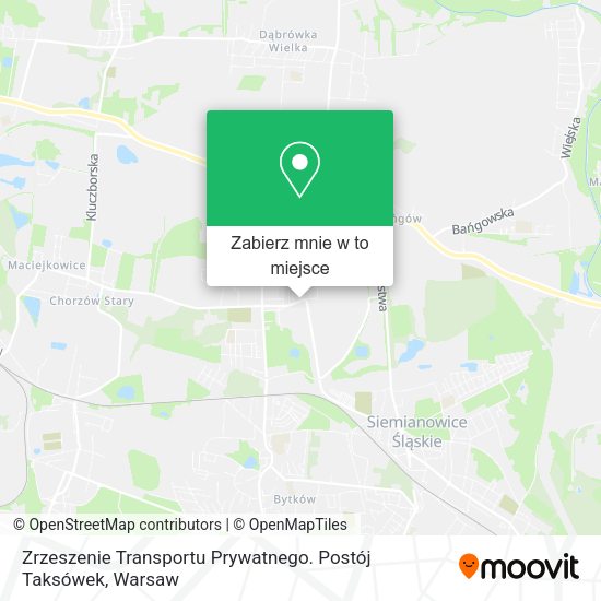 Mapa Zrzeszenie Transportu Prywatnego. Postój Taksówek