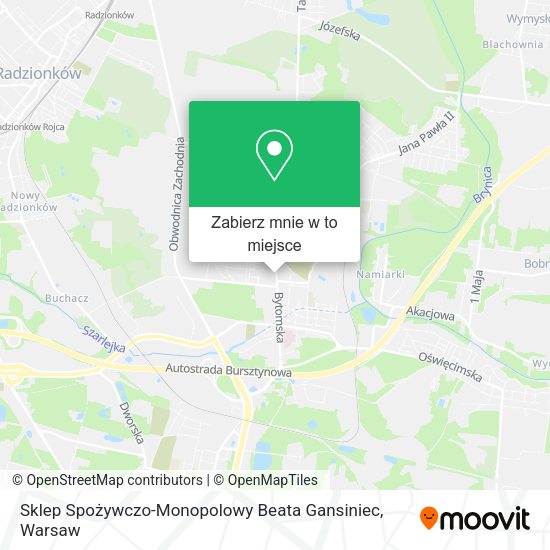 Mapa Sklep Spożywczo-Monopolowy Beata Gansiniec