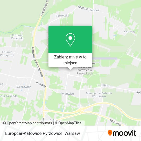 Mapa Europcar-Katowice Pyrzowice