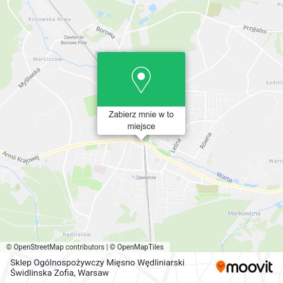 Mapa Sklep Ogólnospożywczy Mięsno Wędliniarski Świdlinska Zofia