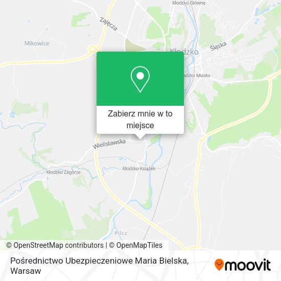 Mapa Pośrednictwo Ubezpieczeniowe Maria Bielska