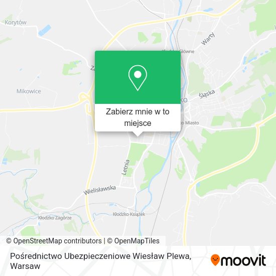 Mapa Pośrednictwo Ubezpieczeniowe Wiesław Plewa