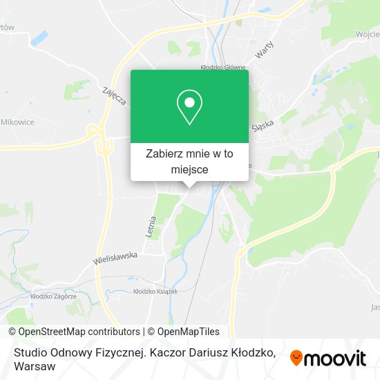 Mapa Studio Odnowy Fizycznej. Kaczor Dariusz Kłodzko