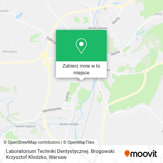 Mapa Laboratorium Techniki Dentystycznej. Brogowski Krzysztof Kłodzko