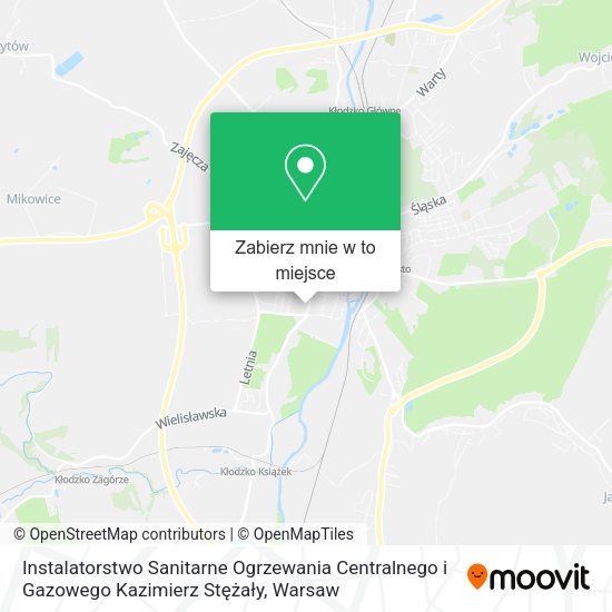 Mapa Instalatorstwo Sanitarne Ogrzewania Centralnego i Gazowego Kazimierz Stężały