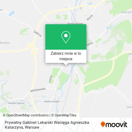 Mapa Prywatny Gabinet Lekarski Wacięga Agnieszka Katarzyna