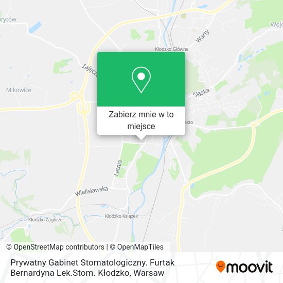 Mapa Prywatny Gabinet Stomatologiczny. Furtak Bernardyna Lek.Stom. Kłodzko