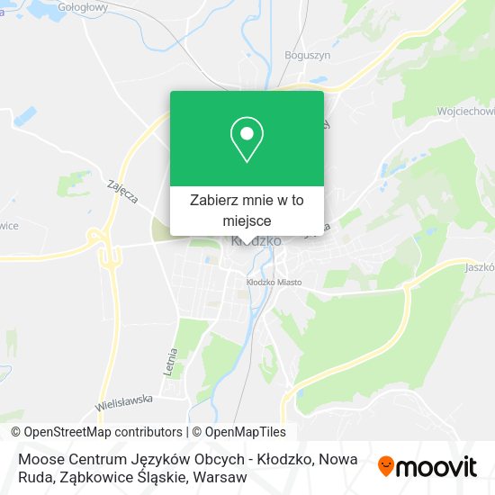 Mapa Moose Centrum Języków Obcych - Kłodzko, Nowa Ruda, Ząbkowice Śląskie