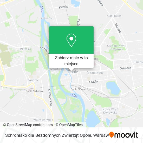 Mapa Schronisko dla Bezdomnych Zwierząt Opole