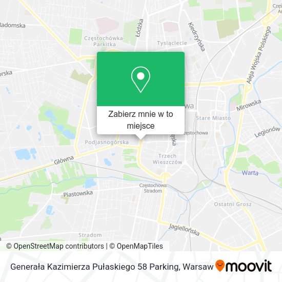 Mapa Generała Kazimierza Pułaskiego 58 Parking