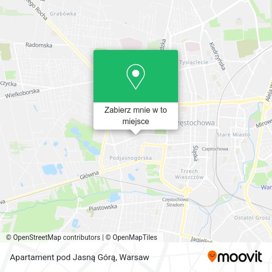 Mapa Apartament pod Jasną Górą