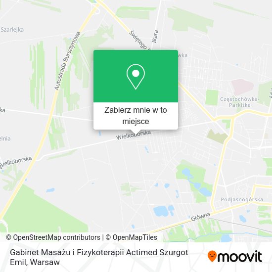 Mapa Gabinet Masażu i Fizykoterapii Actimed Szurgot Emil