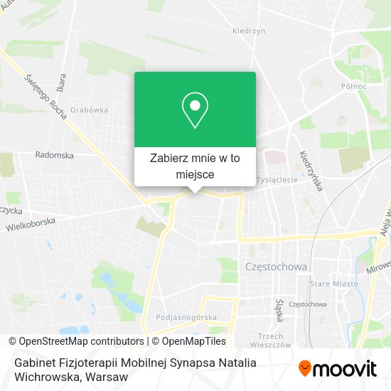 Mapa Gabinet Fizjoterapii Mobilnej Synapsa Natalia Wichrowska