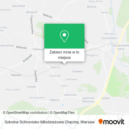 Mapa Szkolne Schronisko Młodzieżowe Chęciny