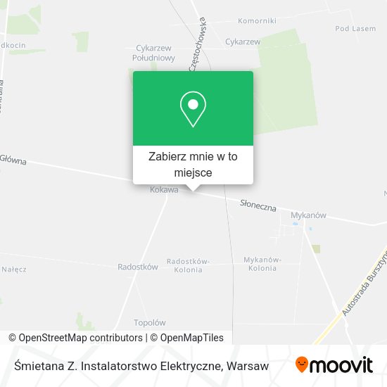 Mapa Śmietana Z. Instalatorstwo Elektryczne