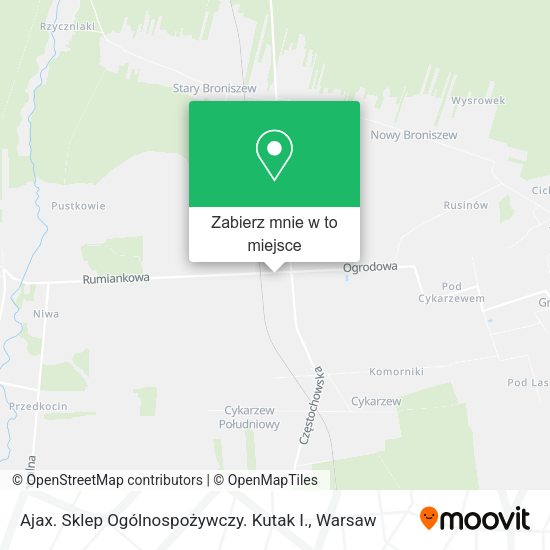 Mapa Ajax. Sklep Ogólnospożywczy. Kutak I.