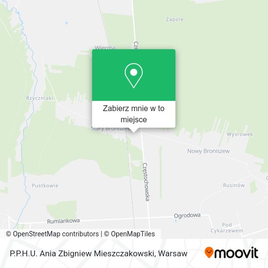 Mapa P.P.H.U. Ania Zbigniew Mieszczakowski