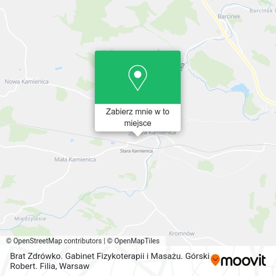 Mapa Brat Zdrówko. Gabinet Fizykoterapii i Masażu. Górski Robert. Filia