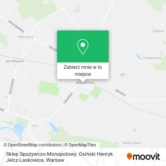 Mapa Sklep Spożywczo-Monopolowy. Osiński Henryk Jelcz-Laskowice