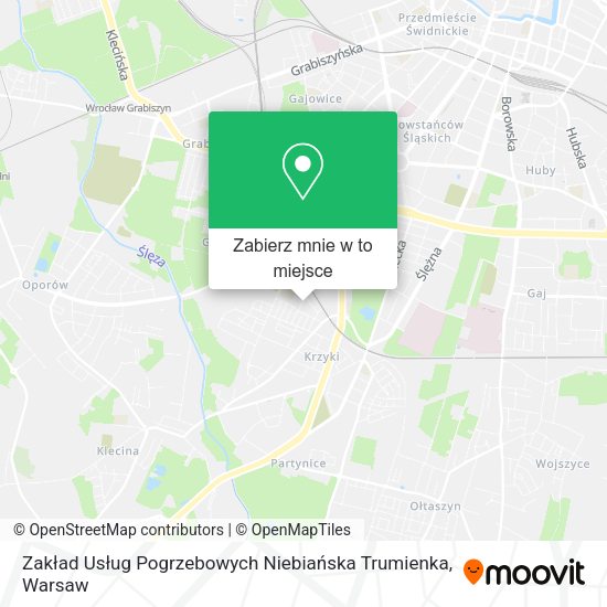 Mapa Zakład Usług Pogrzebowych Niebiańska Trumienka