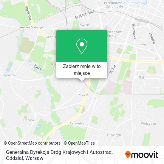 Mapa Generalna Dyrekcja Dróg Krajowych i Autostrad. Oddział