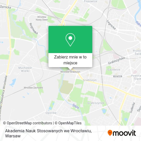 Mapa Akademia Nauk Stosowanych we Wrocławiu