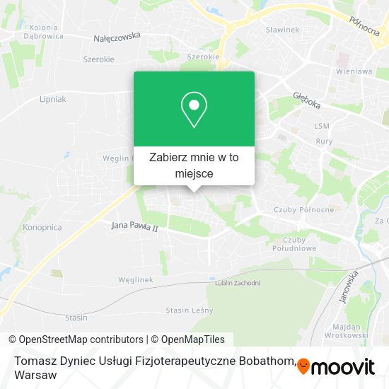 Mapa Tomasz Dyniec Usługi Fizjoterapeutyczne Bobathom