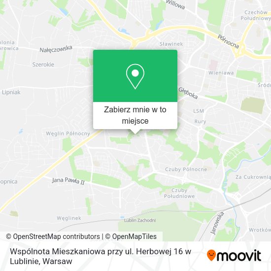 Mapa Wspólnota Mieszkaniowa przy ul. Herbowej 16 w Lublinie