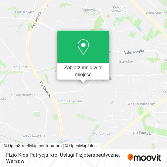 Mapa Fizjo Kids Patrycja Król Usługi Fizjoterapeutyczne