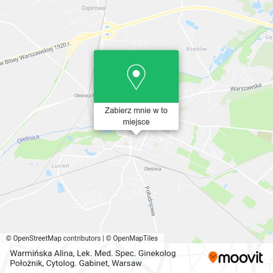 Mapa Warmińska Alina, Lek. Med. Spec. Ginekolog Położnik, Cytolog. Gabinet