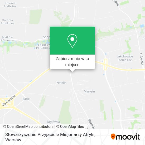 Mapa Stowarzyszenie Przyjaciele Misjonarzy Afryki