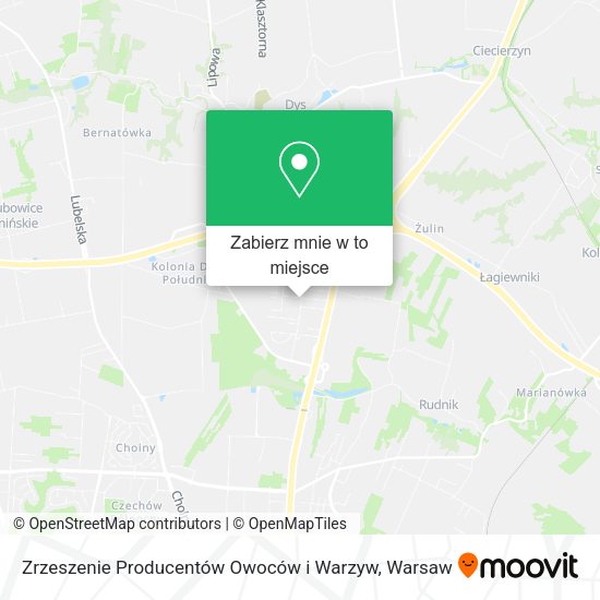 Mapa Zrzeszenie Producentów Owoców i Warzyw