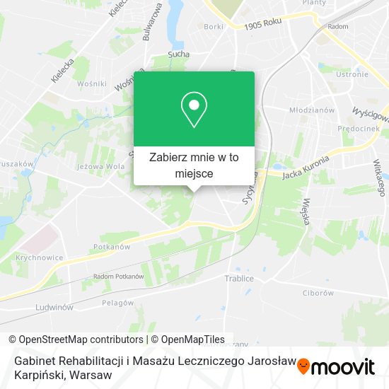 Mapa Gabinet Rehabilitacji i Masażu Leczniczego Jarosław Karpiński