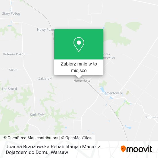 Mapa Joanna Brzozowska Rehabilitacja i Masaż z Dojazdem do Domu