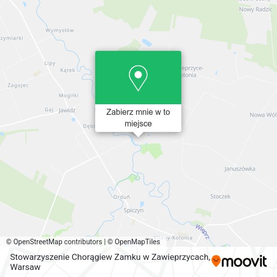 Mapa Stowarzyszenie Chorągiew Zamku w Zawieprzycach