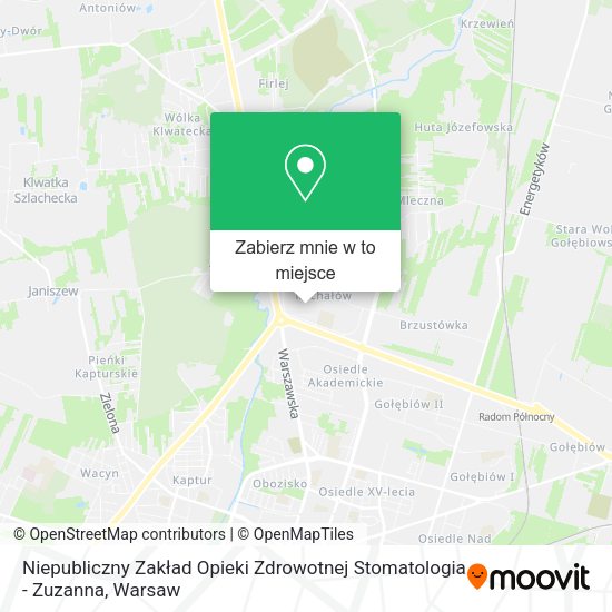 Mapa Niepubliczny Zakład Opieki Zdrowotnej Stomatologia - Zuzanna