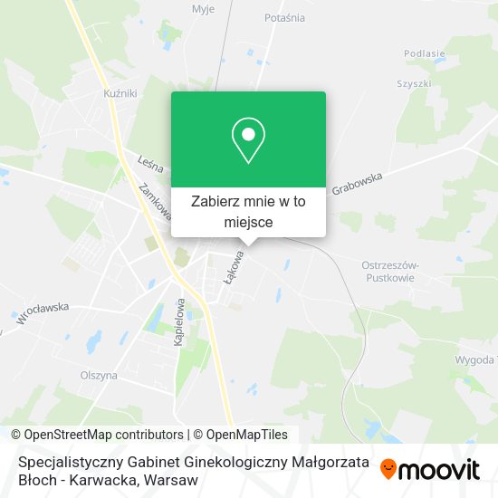 Mapa Specjalistyczny Gabinet Ginekologiczny Małgorzata Błoch - Karwacka