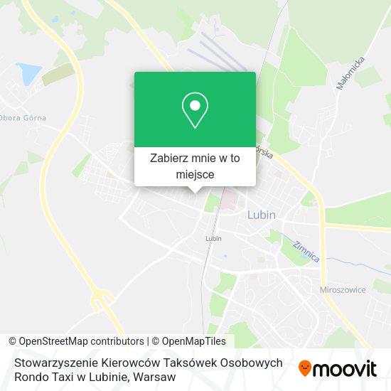 Mapa Stowarzyszenie Kierowców Taksówek Osobowych Rondo Taxi w Lubinie