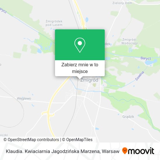 Mapa Klaudia. Kwiaciarnia Jagodzińska Marzena