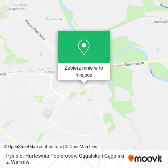 Mapa Irys s.c. Hurtownia Papierosów Gągalska i Gągalski z